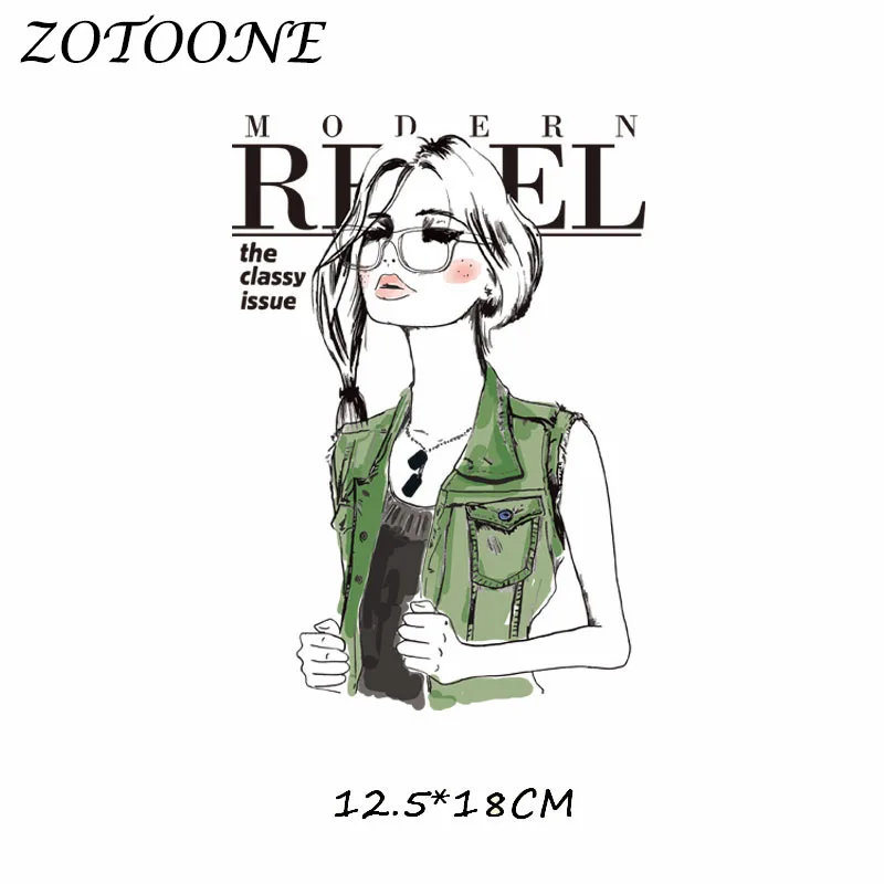 ZOTOONE красивая девушка передачи тепла патч железа на патчи для одежды аппликация