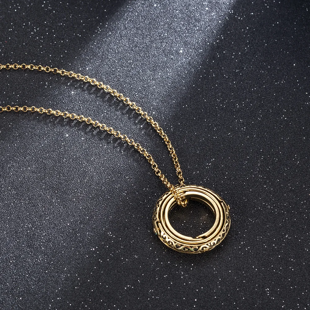 Double Fair Universe Astronomical Shaped Ball Ring For Men Women Signs of The Zodiac 2 Ways Rings Fashion Accessories KAR007 - Цвет основного камня: Gold-C Ring-Chain