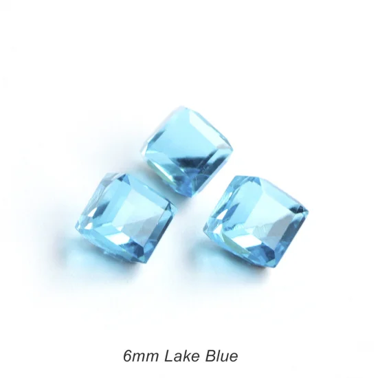 6mm Lake Blue Полная красота 10 шт. Стразы для дизайна ногтей квадратный 4 мм/6 мм дизайн 3D Подвески хрустальные ювелирные изделия аксессуары DIY каменное украшение CH666 - Цвет: 6mm Lake Blue