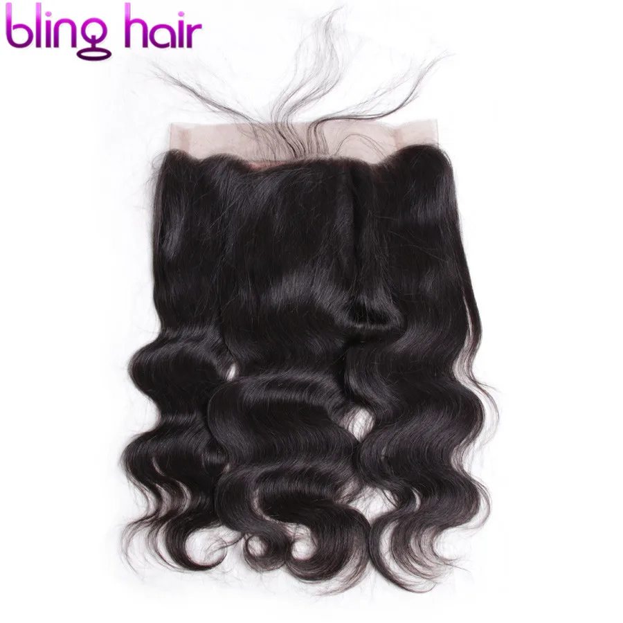 Bling Hair бразильские волосы объемная волна Закрытие 360 Кружева Фронтальная Remy человеческие волосы закрытие с детскими волосами натуральный цвет