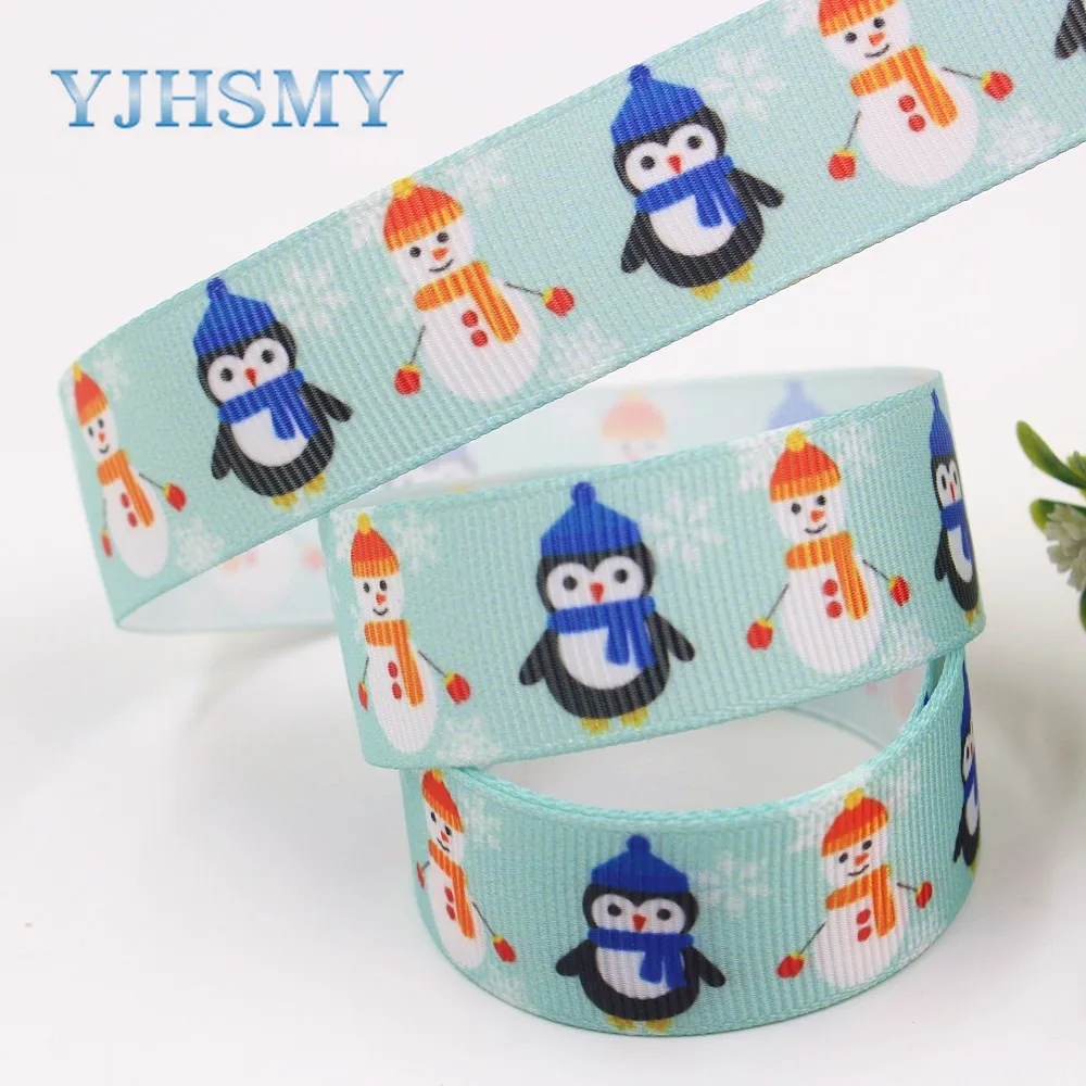 YJHSMY I-19713-4 22 мм 10 ярдов Рождественская серия мультфильм grosgrain ленты лук колпачок