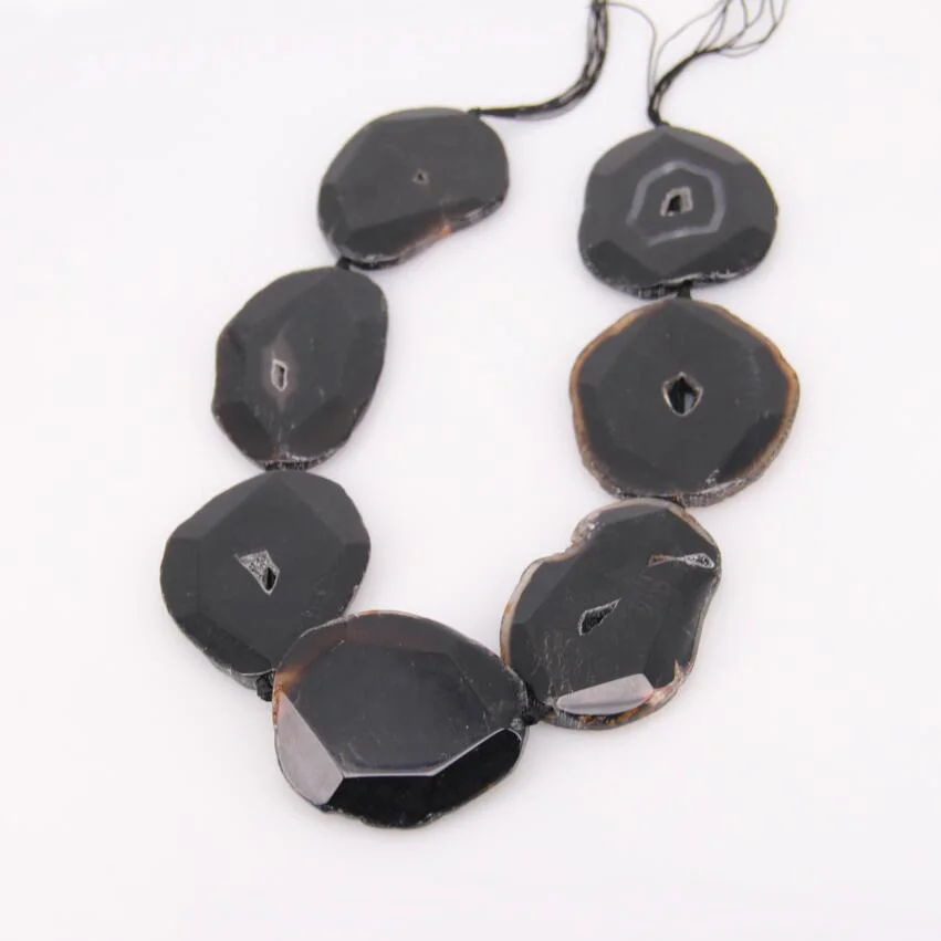 Ожерелье из крупных черных бусин Агаты 7 шт./упаковка ожерелье драгоценных камней