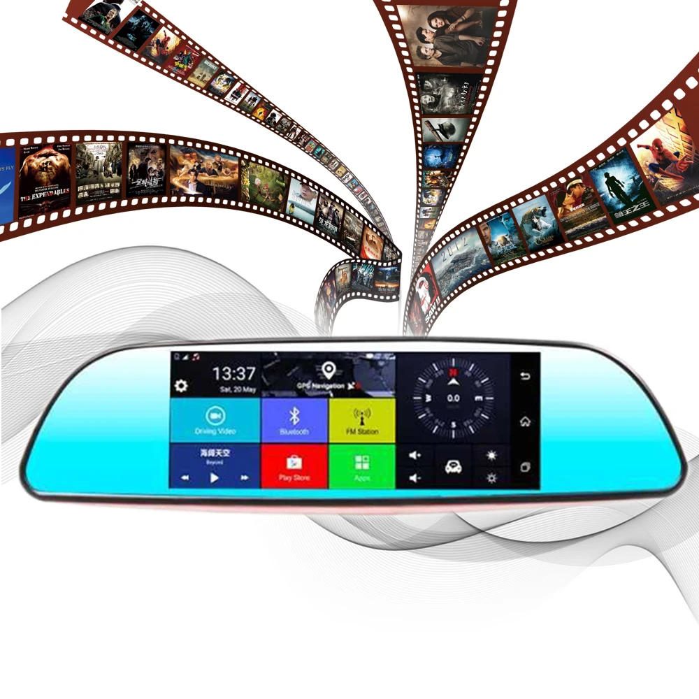 Супер! Panlelo автомобиля gps Android 5,0 " 1280*480 1080 P gps Камера с заднего вида Камера G-SENSOR навигатор DVR 1 г Оперативная память 16 г Встроенная память