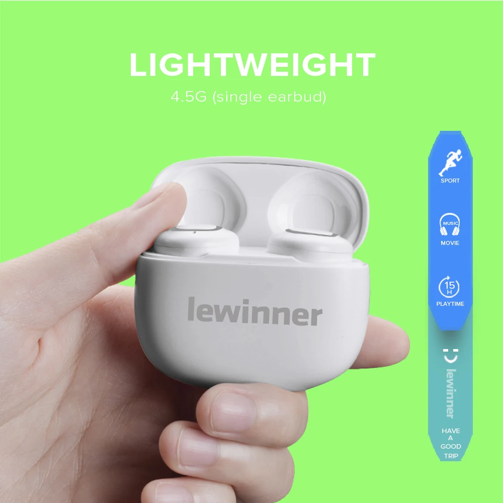 Lewinner V09 водонепроницаемые наушники вкладыши TWS Bluetooth беспроводная гарнитура