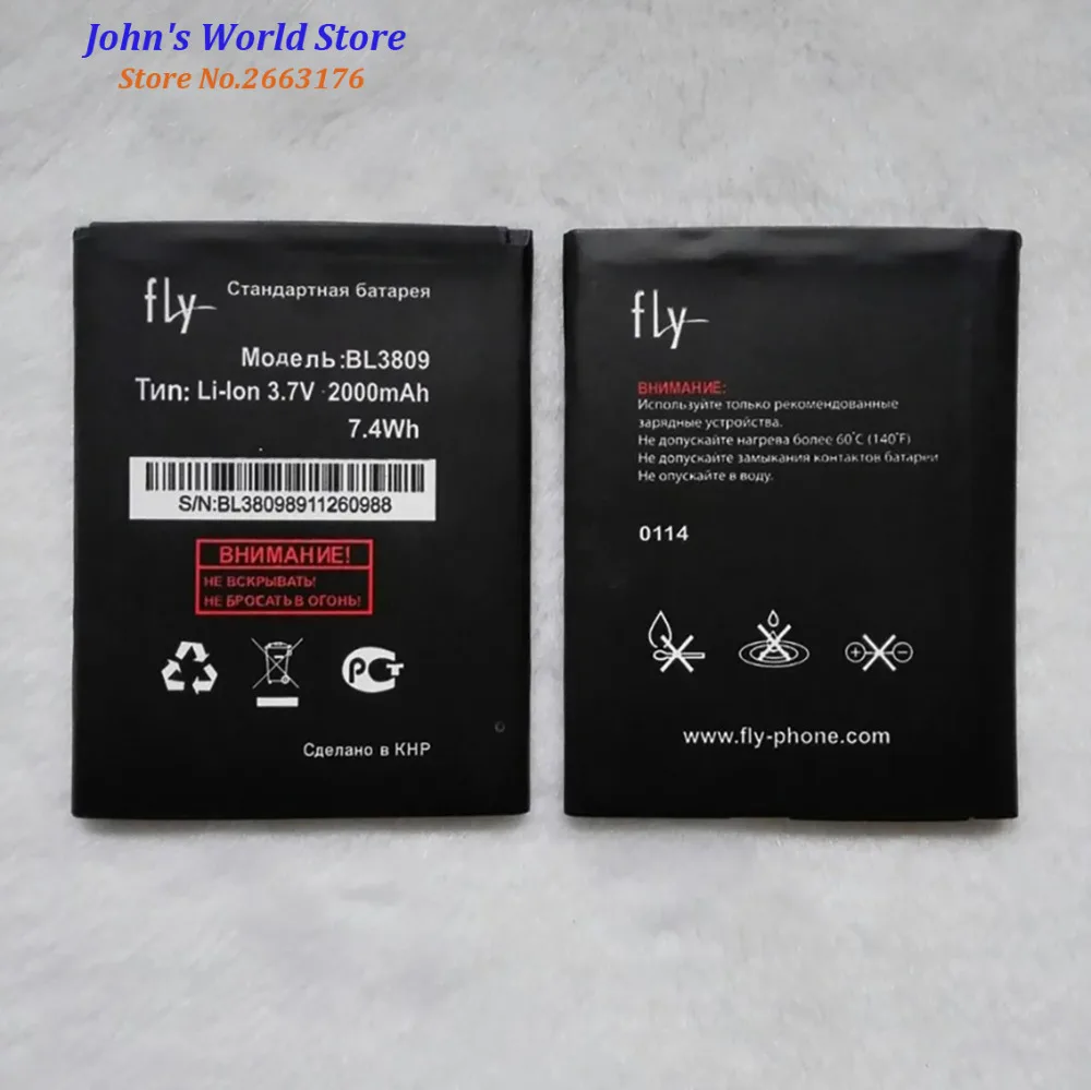 2019 высокое качество BL3809 батарея для Fly IQ458 Quad EVO Tech 2 Li Ion 2000mAh Мобильный телефон Bateria
