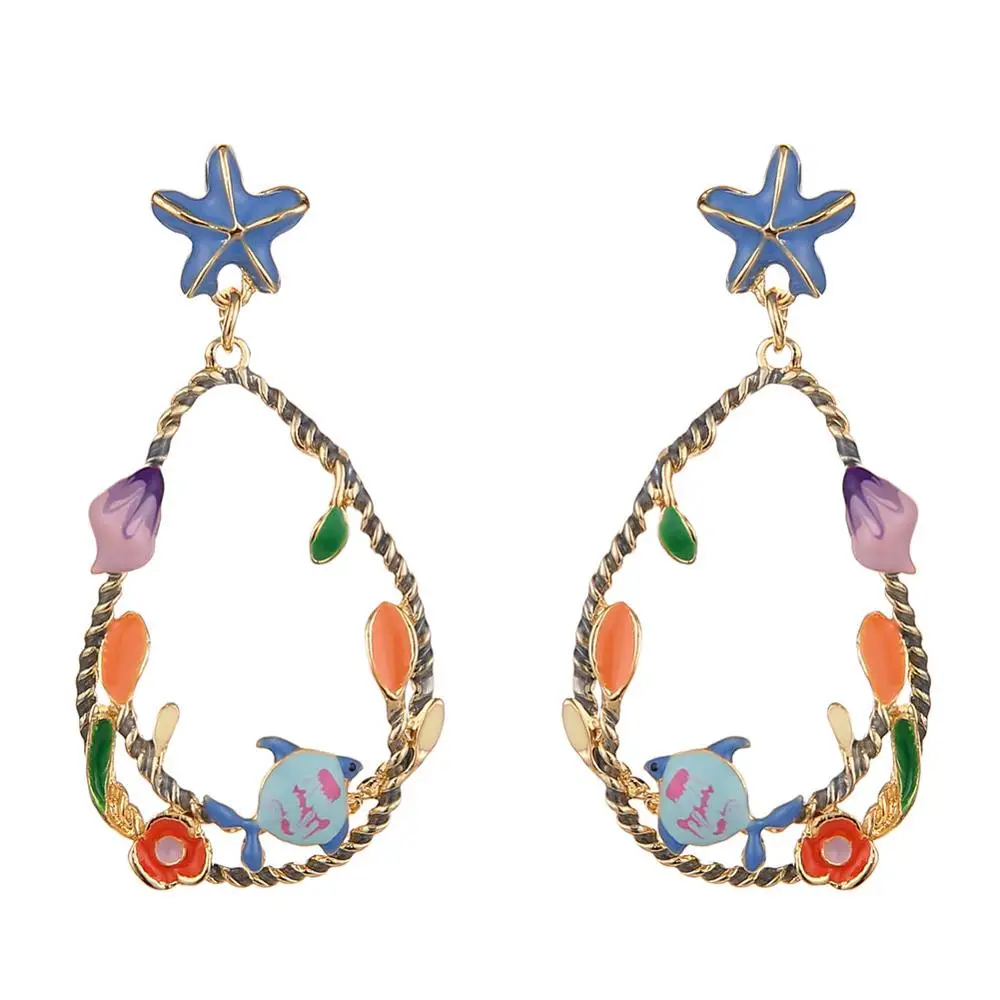 Женские серьги подвески Cring Coco большие геометрические ручной работы с длинными