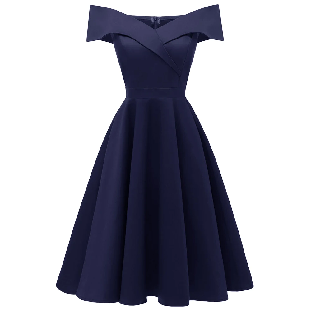 Женское винтажное платье с открытыми плечами ROSEGAL коктейльное ТРАПЕЦИЕВИДНОЕ