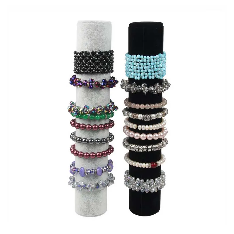 Лидер продаж черный или серый бархатный держатель для браслетов ювелирные