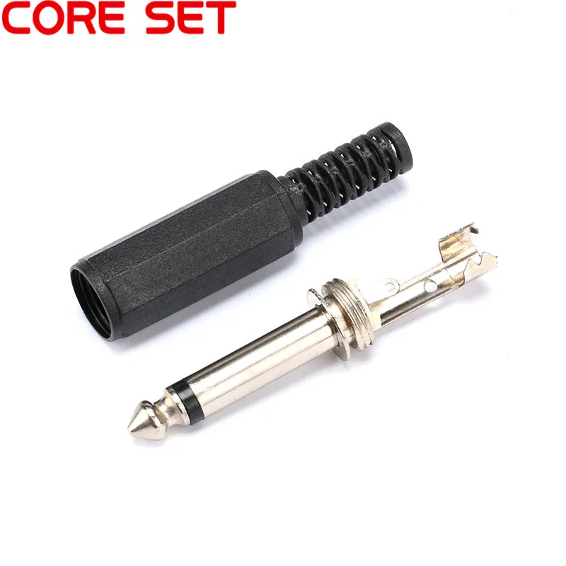 10 шт./лот 6 35 мм микрофон консоль аудио разъем Мужской TRS 1/4 дюйма моно Джек Jack