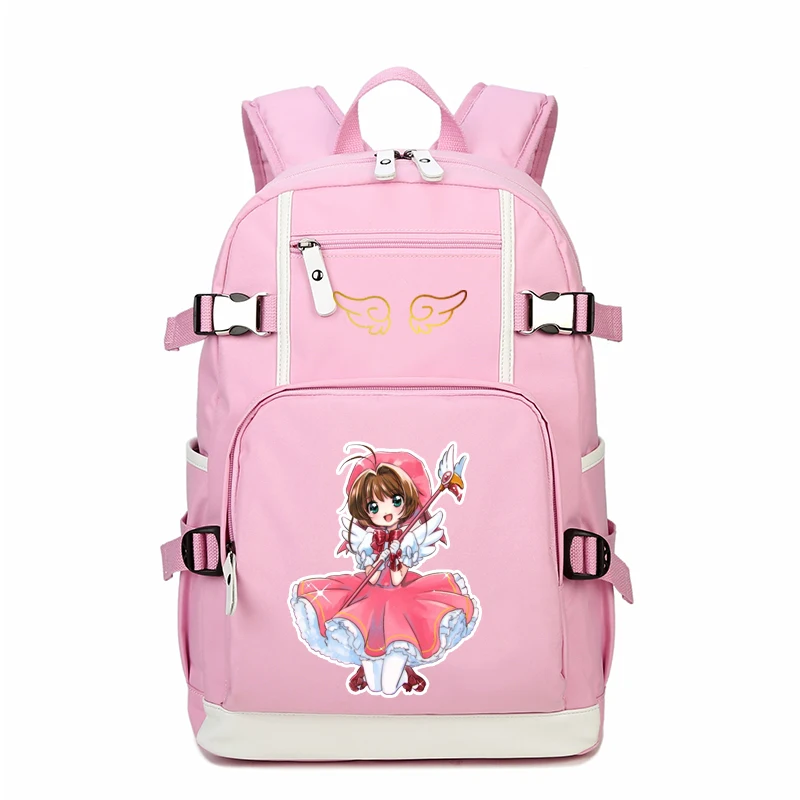 Аниме карты Captor розовый милый рюкзак Mochila Feminina SAKURA Kawaii женские сумки на плечо холщовые школьные сумки рюкзак для книг