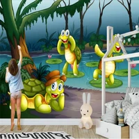 custom wallpaper 3d cartoon cartoon forest animal world childrens room mural background wall high grade waterproof material