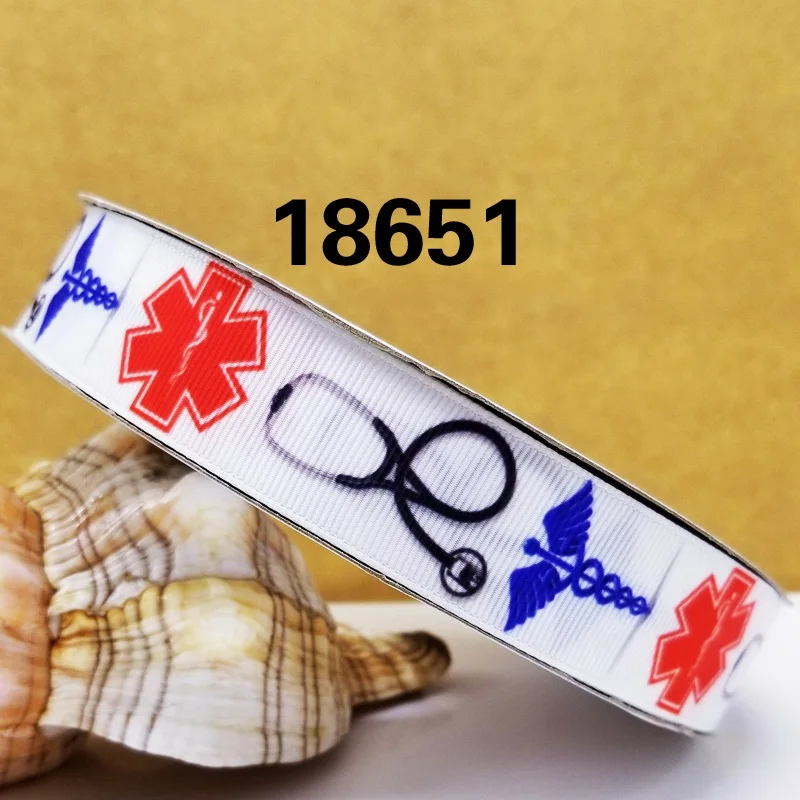 Бесплатная доставка 50 ярдов мультфильм Хэллоуин печатных grosgrain ленты 23975|Ленты