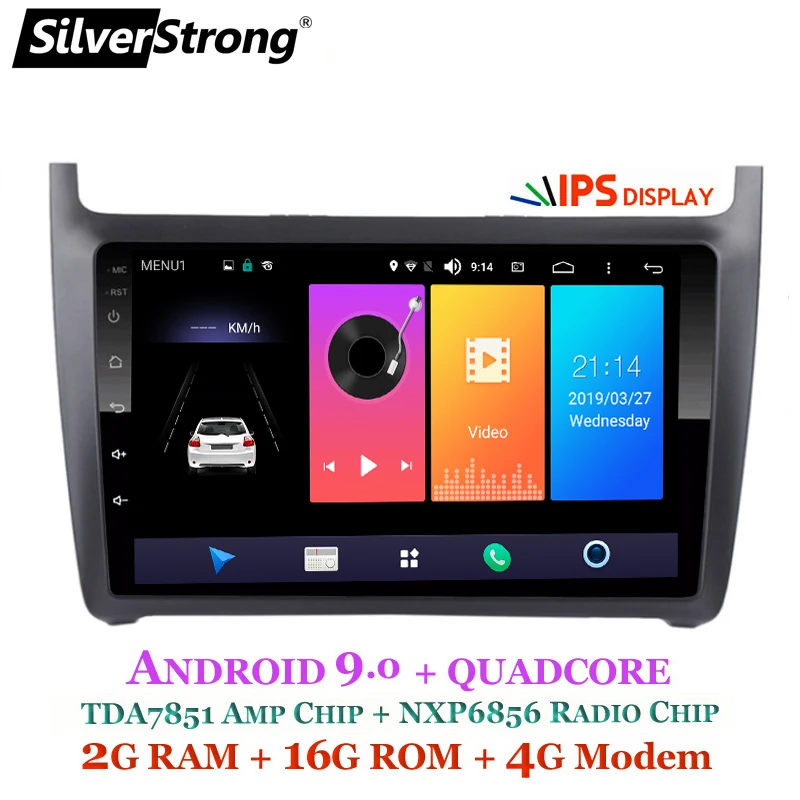 SilverStrong ips Android9.0 4G Автомобильный gps радио для VolksWagen Polo Новый Android 9 0 2009 2010 2012 2013 2014 2015