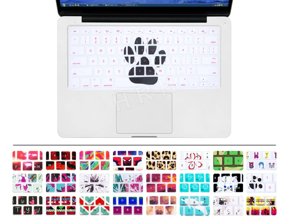 Силиконовый чехол для клавиатуры с изображением животных защитный всех Apple Macbook