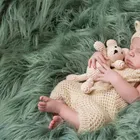 Одеяло для фотосъемки новорожденных, мягкое длинное плюшевое детское одеяло, корзина, набивное одеяло, фон для фотосъемки из искусственного меха 1 м * 1,6 м