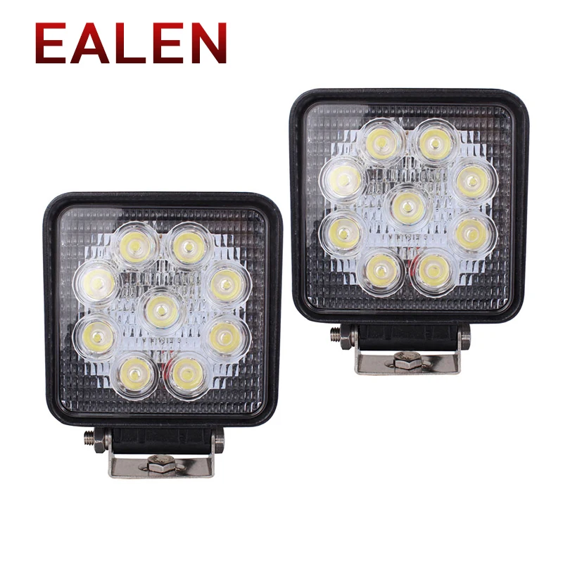 EALEN 2X 4 дюймовый 12V 27В автомобильные светодиодный Подсветка 9x3 Вт Белый DRL