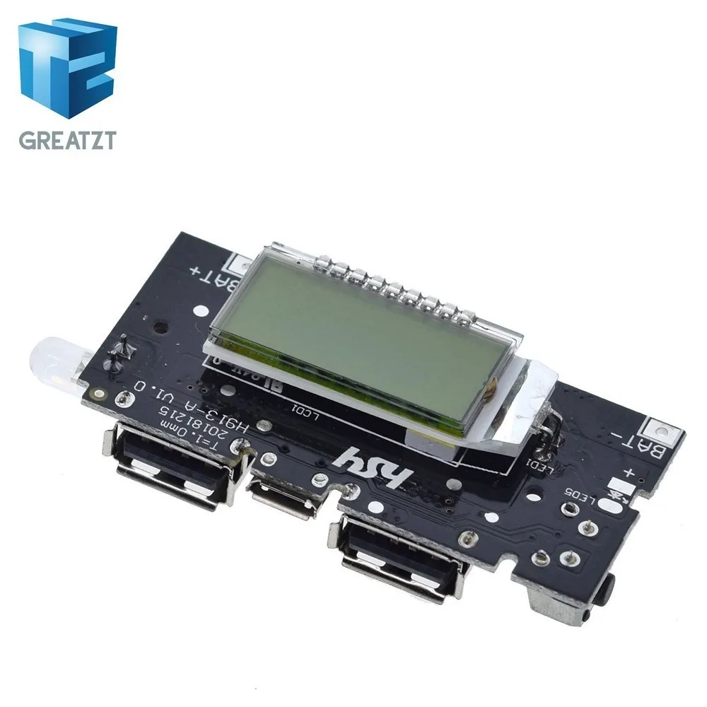 Модуль питания печатной платы с двойным USB 18650 для зарядки аккумуляторов 5 В 1 А а