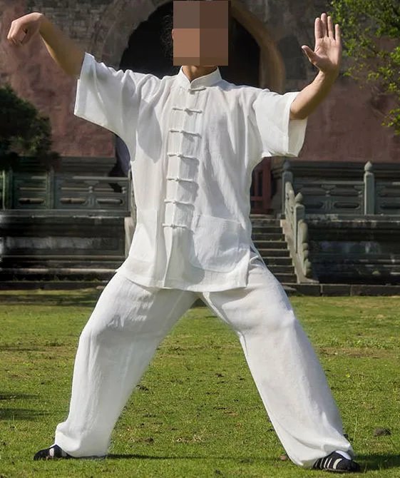 17 видов цветов льняные летние костюмы унисекс с коротким рукавом Wudang tai chi одежда