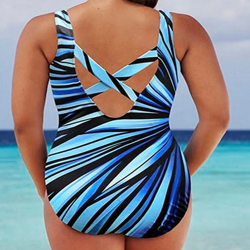 Цельный купальник Танкини больших размеров mujer Камуфляжный для плавания пуш-ап