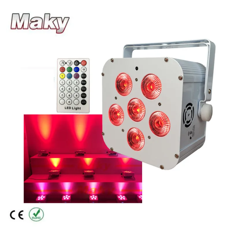 6 огни DMX512 популярные LED снизу вверх литиевая батарея par Мощный шт. RGBWA УФ