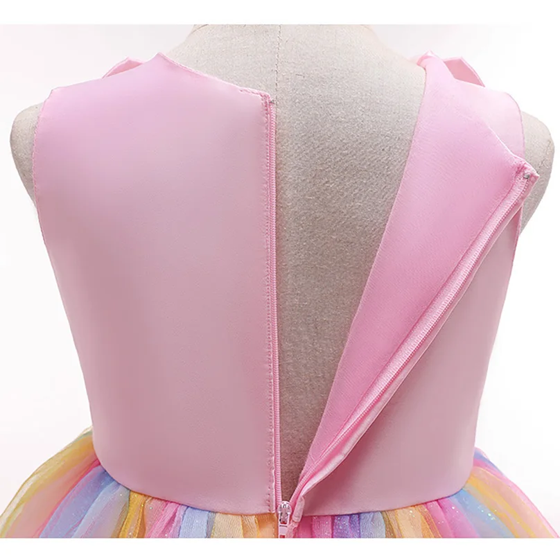 Радужный костюм принцессы детское праздничное платье для девочек Vestidos лето 2019