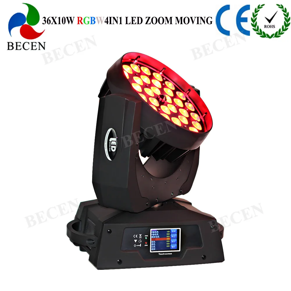 1-6 шт. сенсорный экран 36x10 Вт rgbw 4в1 светодиодный зум moving head wash light dmx512 led night | Лампы и