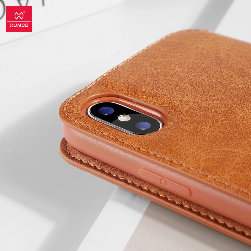 XUNDD для iPhone X XS MAX XR кожаный текстурный мягкий чехол телефона полное покрытие слот