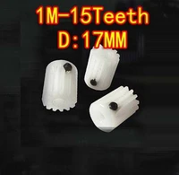 1m 15tooth plastic pom nylon with convex spur gear transmission diy model hole d5mm long20mm