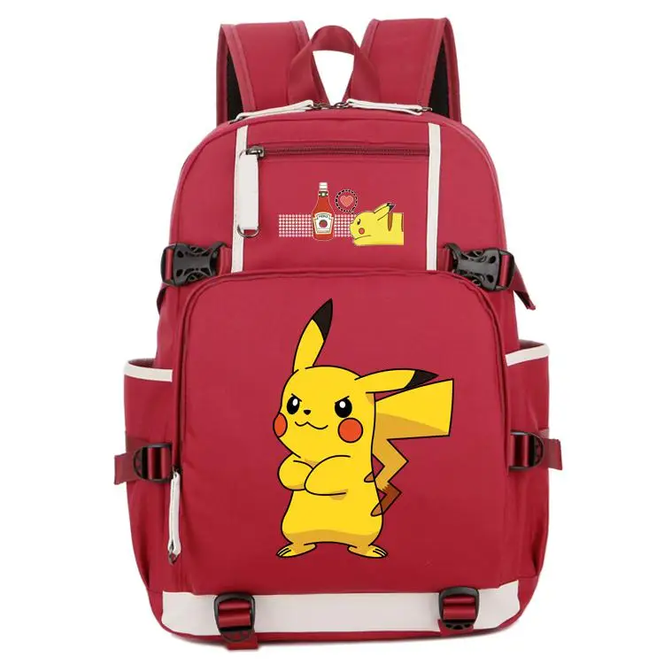 Рюкзак с покемоном из мультфильма Пикачу для женщин, школьные сумки для путешествий и компьютера для подростков, сумка на плечо для мальчиков и девочек - Цвет: 2