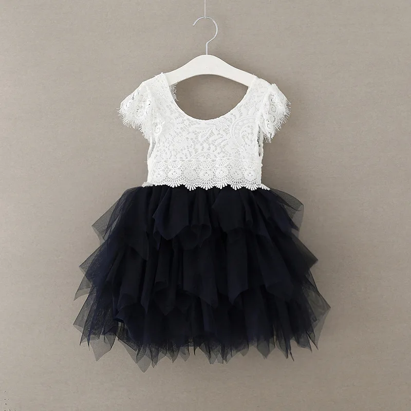 Лето 2019 новое модное милое кружевное платье с рукавами-крылышками для девочек
