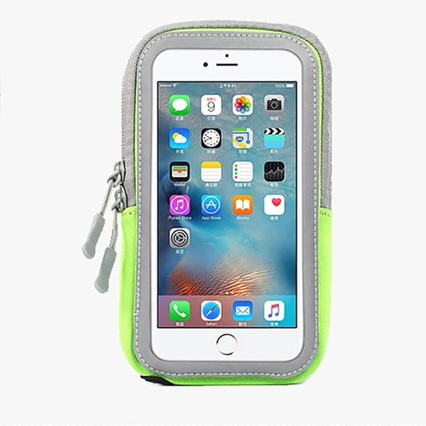 4.7inch with green ACCEZZ спортивные нарукавники для бега для Oneplus 5 iPhone X 8 6 7 6s Plus XR XS samsung Galaxy S8 S9 S7 Edge повязка на руку спортивная сумка для телефона - Цвет: 4.7inch with green