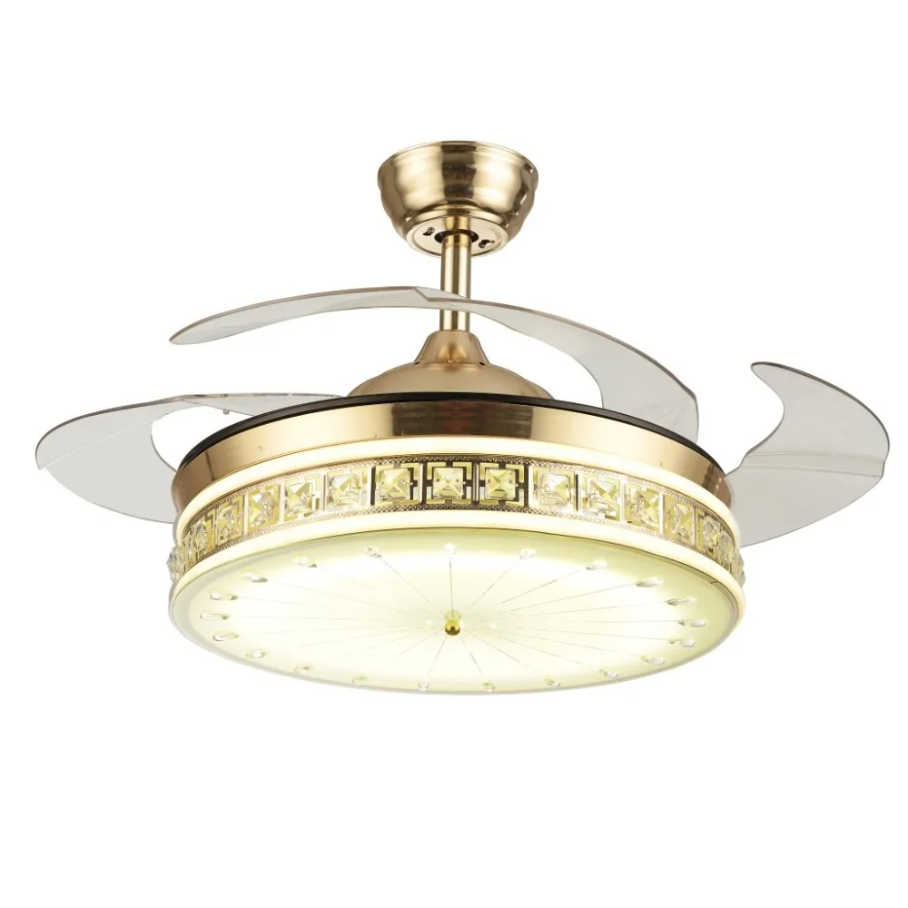LukLoy Gold Color Invisible Ceiling Fan Light Bedroom Living Room Study Dining Decoration Practical Double layer | Освещение