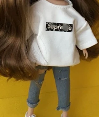 shirt2 and pant Кукла одежда футболка+ джинсы модные Blyth брюки для Azone, ob, Licca, Kurhn, Pullip, Barbies рубашка 30 см для 1/6 аксессуары для кукол - Цвет: shirt2 and pant