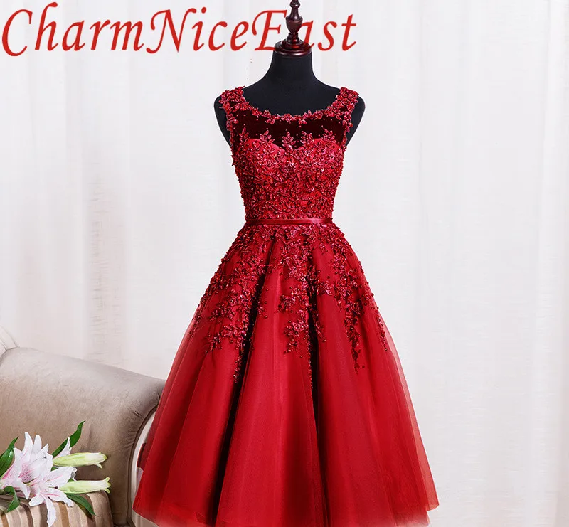 Розовые кружевные Короткие вечерние платья с вышивкой и бисером открытой спиной