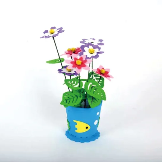 Blue Pot DIY EVA цветок дети ремесло обучающая игрушка для детей старше 3 лет - Цвет: Blue Pot