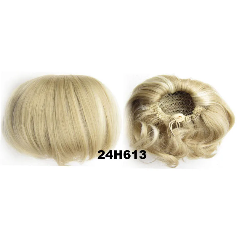 Jeedou Updos синтетические волосы высокая температура волокна шиньон коричневый цвет 85 г волосы булочка Pad пончик-шиньон Резиновая лента шиньон - Цвет: 24H613