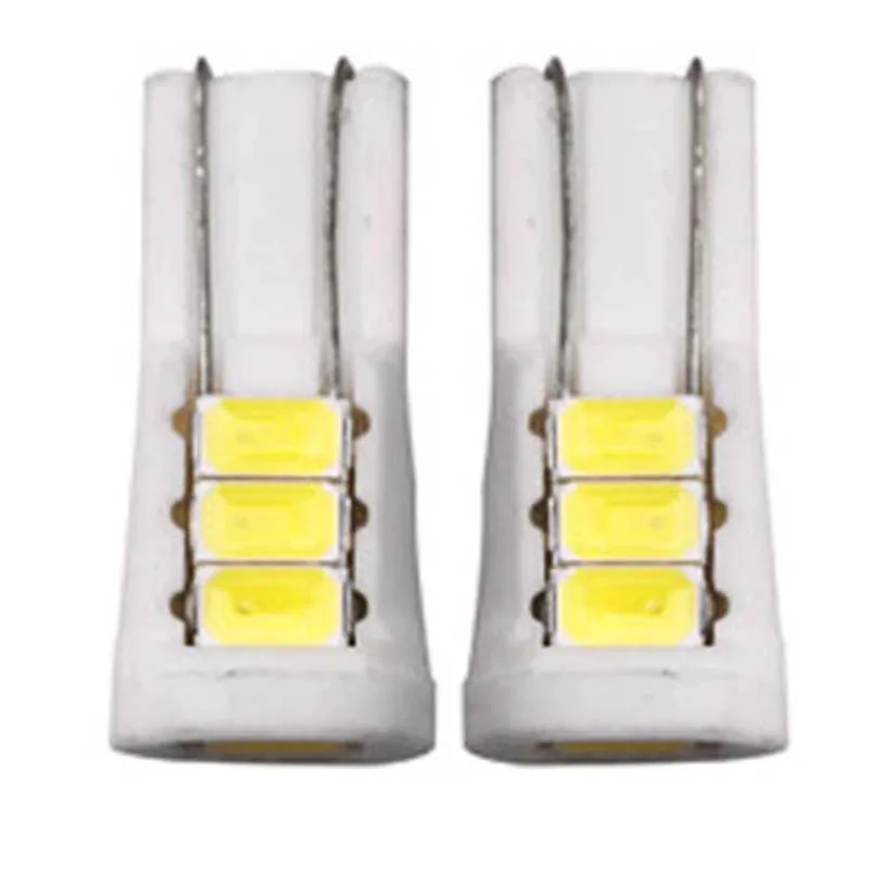 

50 шт. T10 LED Автомобильный зазор сигнала свет 8SMD 5730 керамическая лампа W5W 192 501 задний боковой Клин для лампы парковочный купол свет для автомоб...