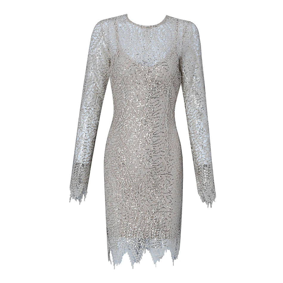 Seamyla, новинка, облегающее Бандажное платье, Vestidos,, сексуальное, с длинным рукавом, женское, элегантное, расшитое блестками, для знаменитостей, вечерние платья для подиума