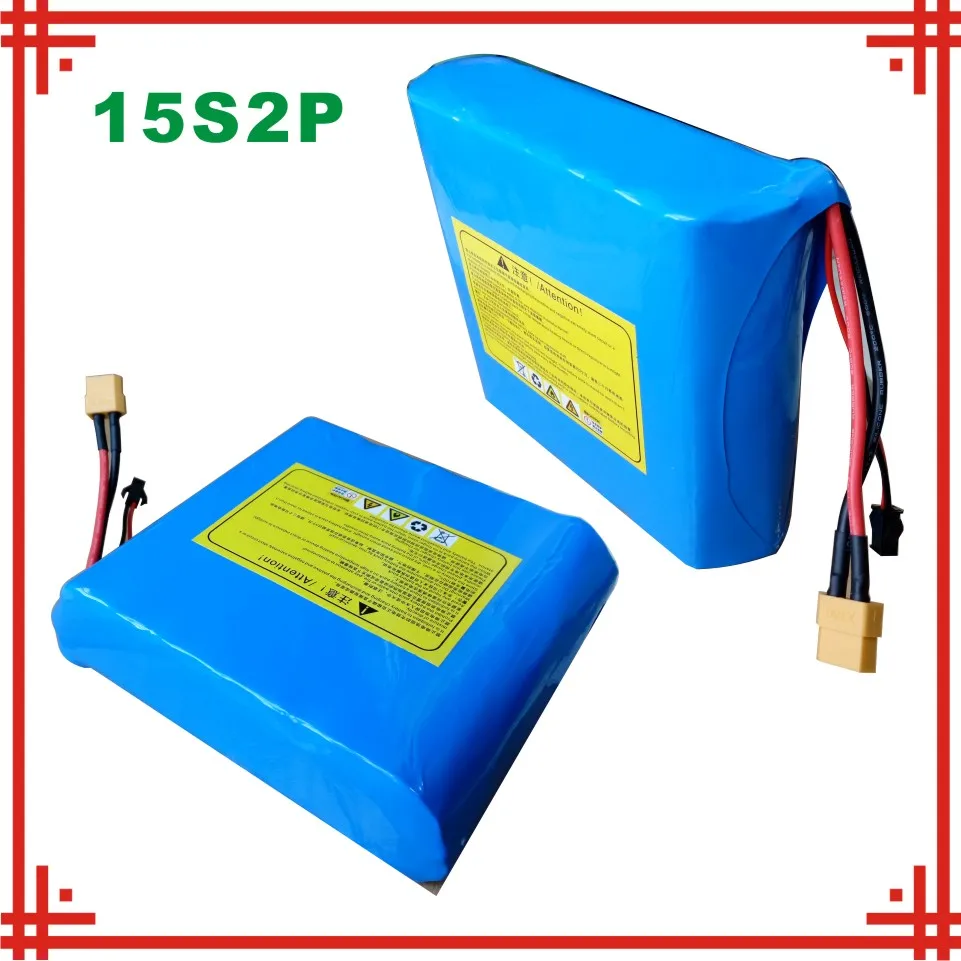 [Z094] 55,5 V/54 V 5200 mAh/288Wh; XT60/SM2P; 15S2P; литий-ионный аккумулятор для ninebot one E самобалансирующийся Одноколесный велосипед; скутер; CN cell