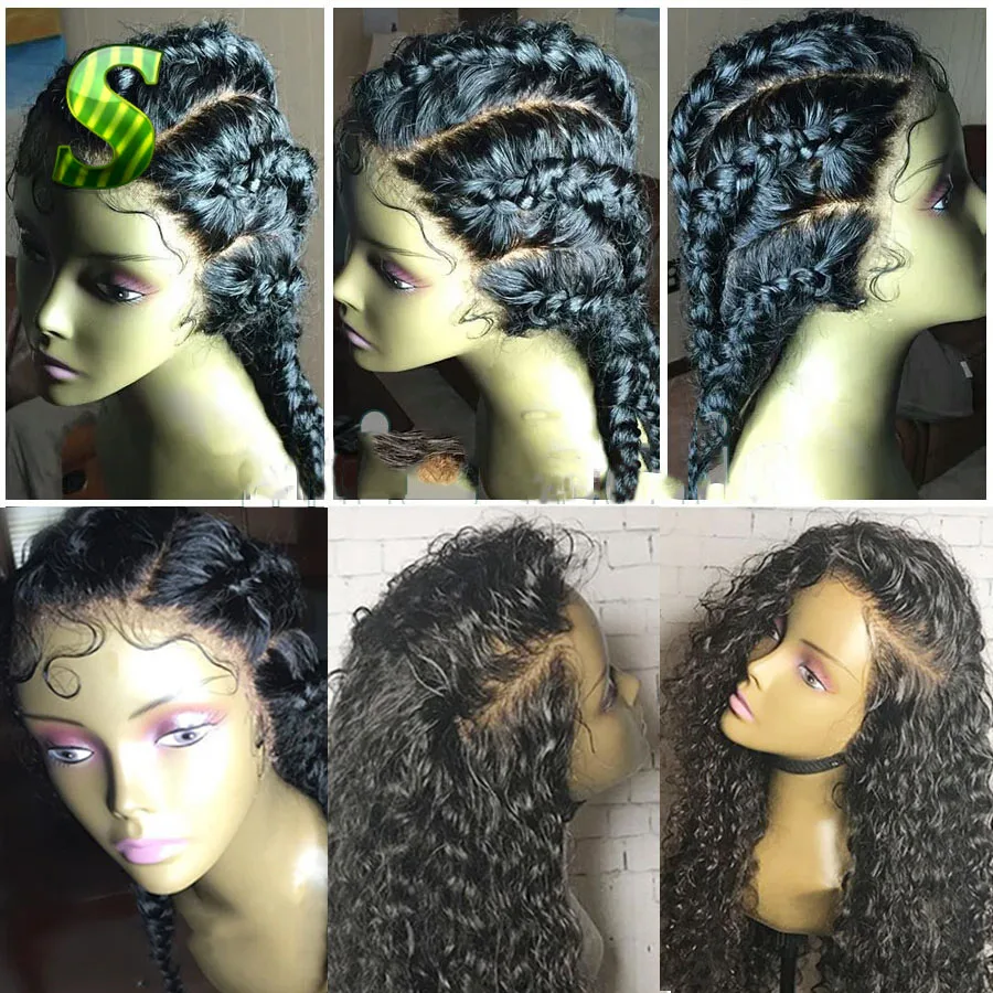 8A Full Lace Human Hair Wigs With Baby Curly Front Wig Pre Plucked For Black Women | Шиньоны и парики