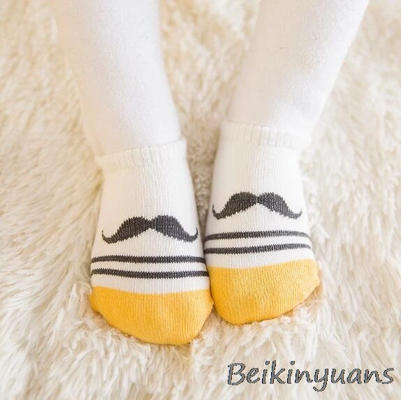 Moustache Весной и летом и Летний хлопок мультфильм Нескользящие Детские носки носки-башмачки Нескользящие клей пола Детские носочки - Цвет: Moustache