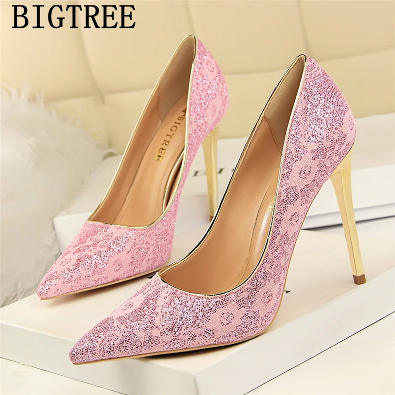 Туфли Bigtree женские на высоком каблуке Свадебная обувь для невесты пикантные