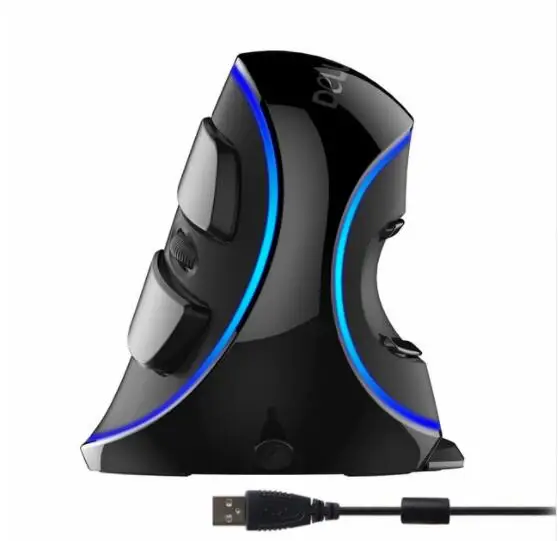 Delux M618 PLUS, эргономичная Вертикальная игровая проводная мышь, ПК, ноутбук, 6 кнопок, 4000 dpi, оптическая RGB беспроводная мышь для правой руки - Цвет: Blue light
