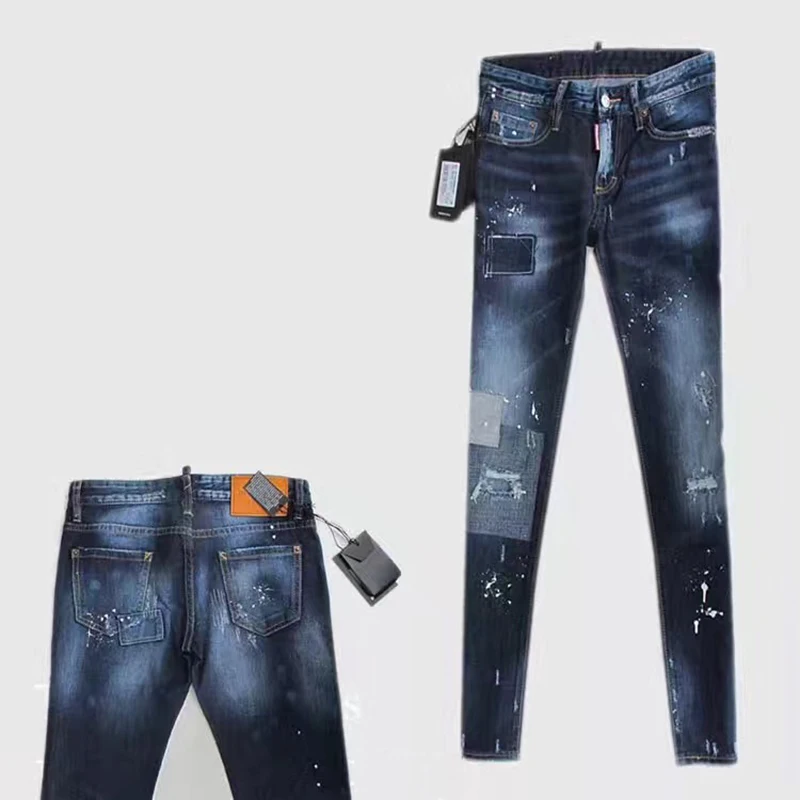 Джинсы женские со средней посадкой рваные модные эластичные джинсы большого