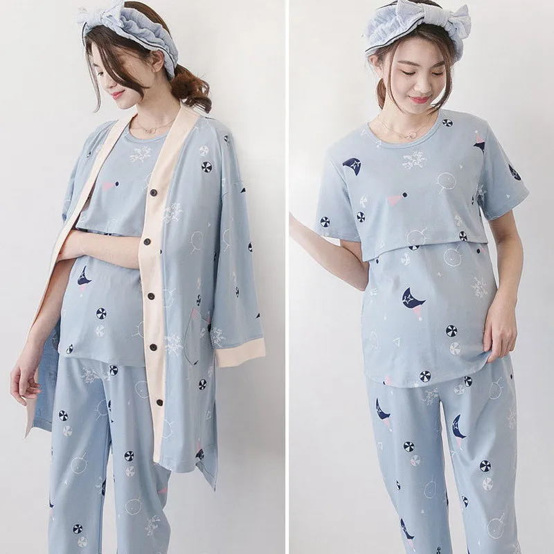 3 шт./комплект хлопковые пижамы для грудного вскармливания | Мать и ребенок