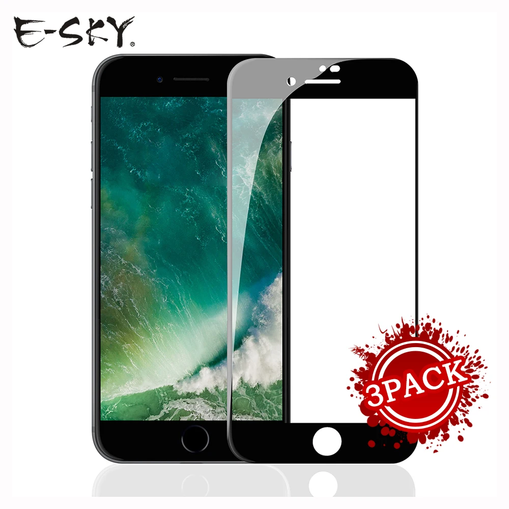 E sky для IPhone X 6 6S 7 8 плюс Стекло чехол iPhone х доказательство Роскошный тонкий