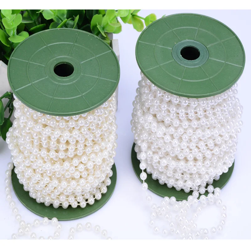 4 мм круглые бусины хлопковый шнур 40 м пластиковые искусственные жемчужины