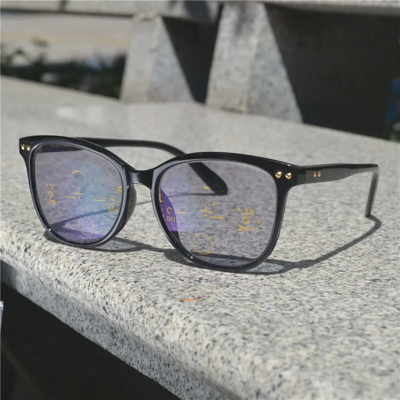 black MINCL/Brand Progressive Multifocal Lens Reading Glasses Men Presbyopia Hyperopia Bifocal Glasses Sun Photochromic eyeglasses NX - Цвет оправы: black