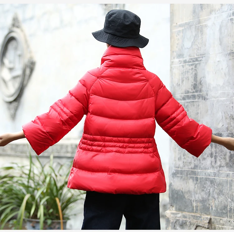 2018 new Ms. loose leisure short down jacket red large size | Женская одежда
