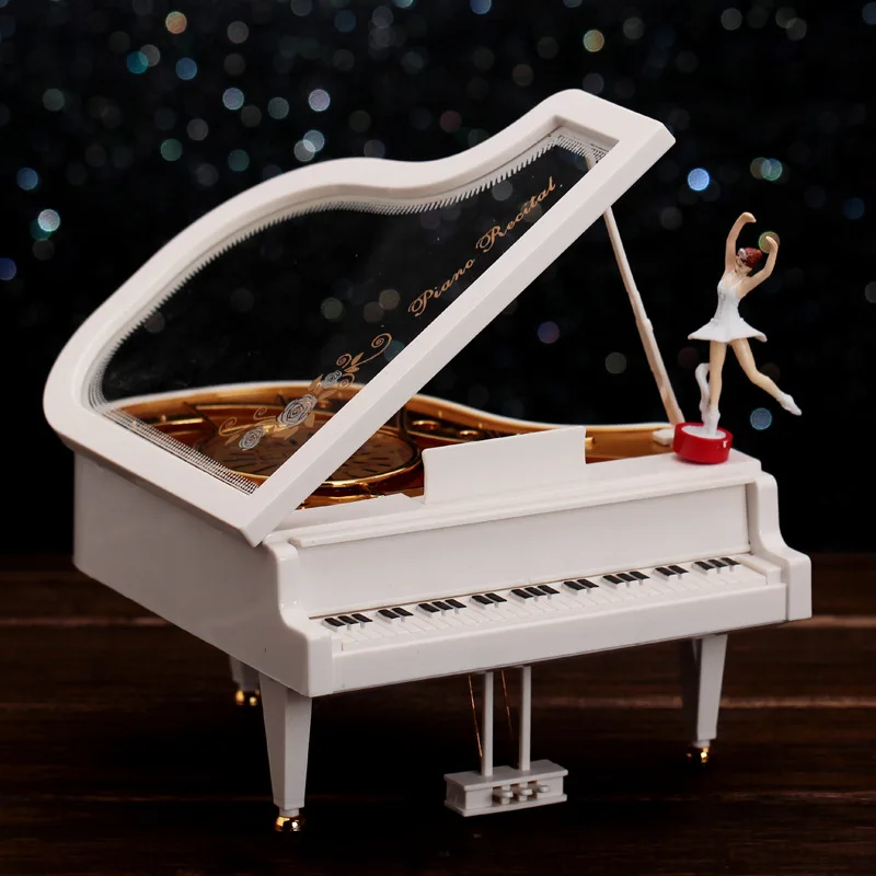 

Sweet Birthday Gifts Rotating Ballet Girls Piano Music Box Creative Simulation Model Music Box Couple